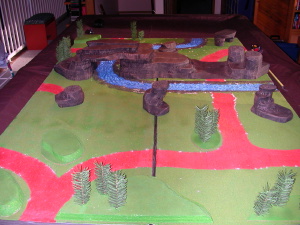 The terrain as set up prior to the game