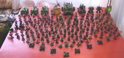 Entire Army array on table